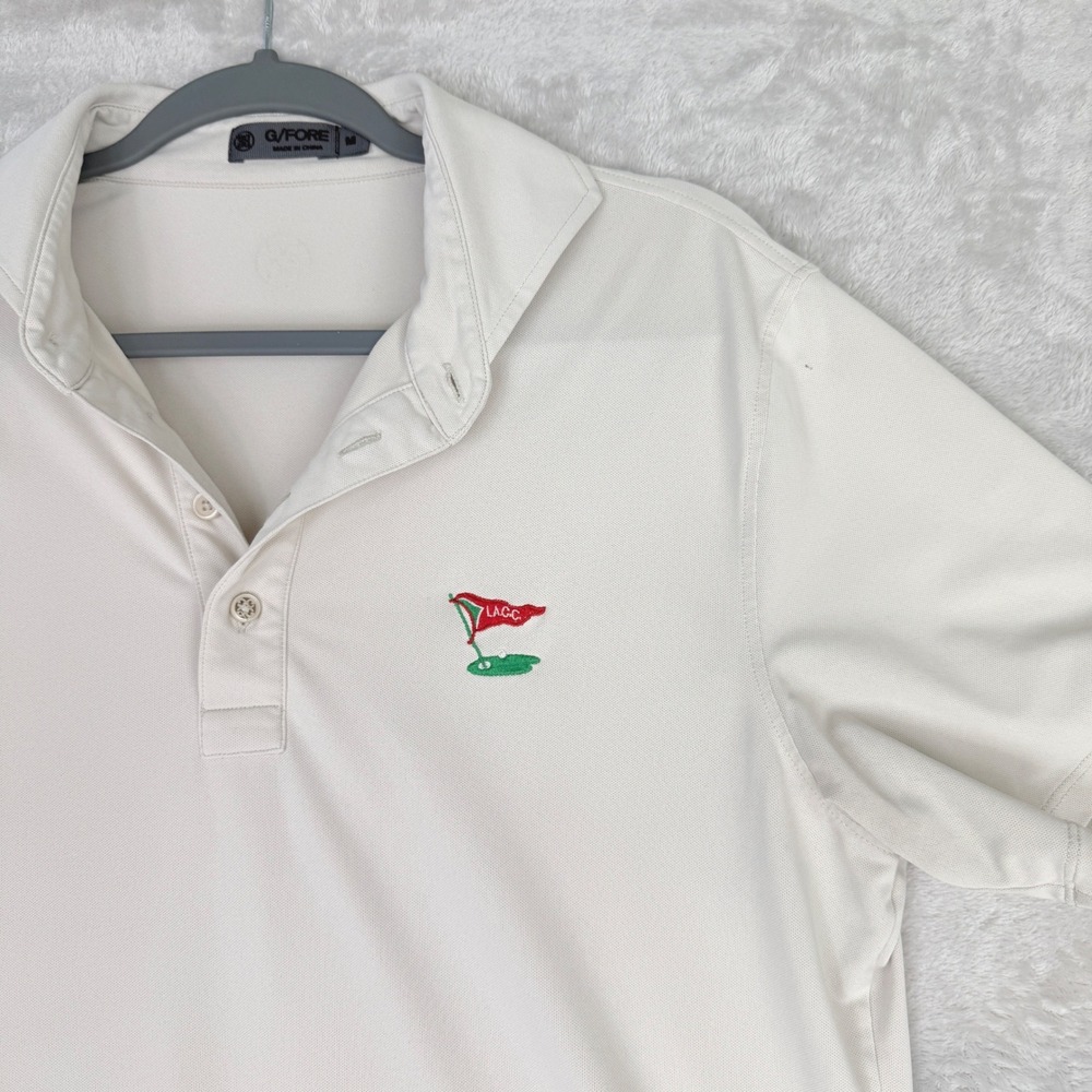 G/FORE Mens Performance Golf Polo Shirt Sz Medium Los Angeles Country Club *read